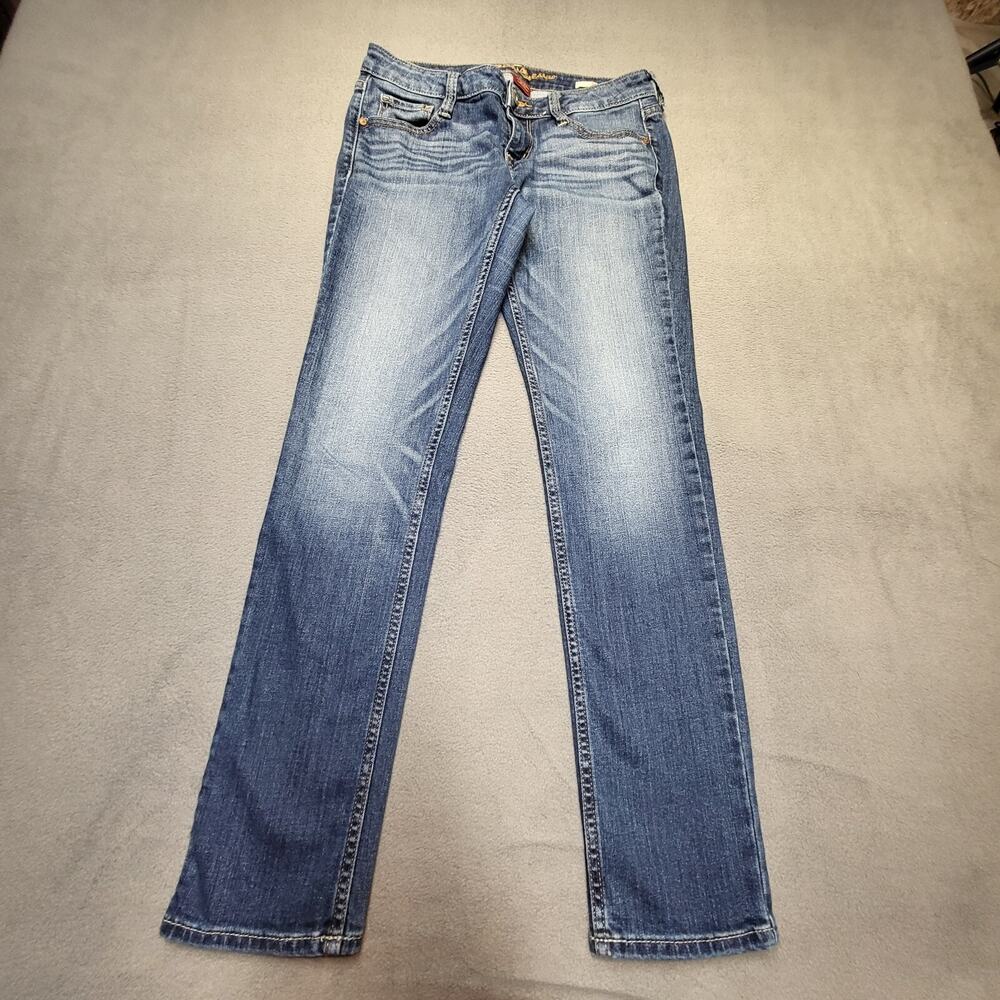 Arizona Jeans Juniors 3 Blue Super Skinny Leg Distressed‎ Stretch Denim